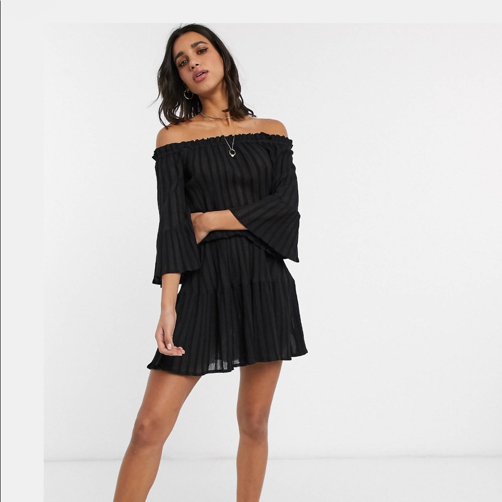 NWOT ASOS Design off shoulder tiered mini sundress